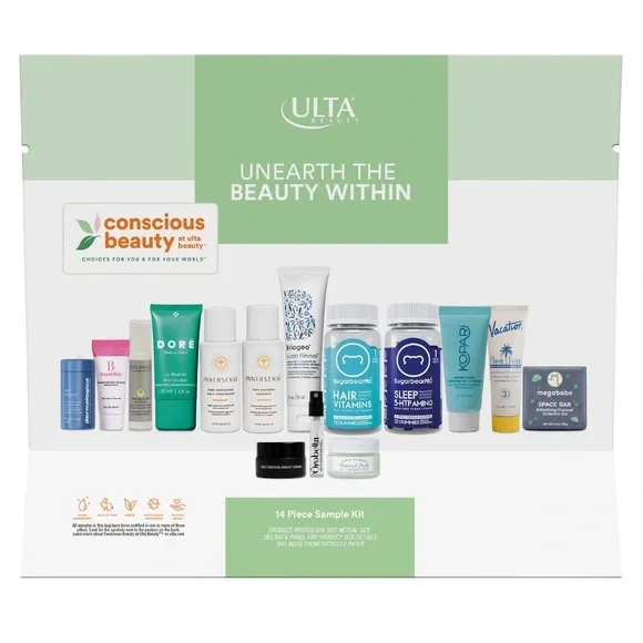 NEW 15pc Beauty Finds by Ulta Beauty Unearth The Beauty Within Eco-conscious Set